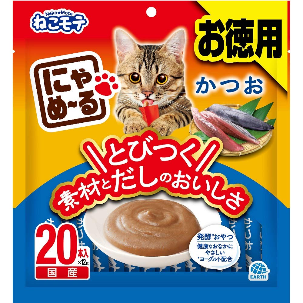 Amazon.co.jp: ねこモテ 猫用おやつ にゃめーる かつお 12g×20本
